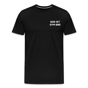 AUD Apparel God 1st Gym 2nd Men's Premium T-Shirt - black