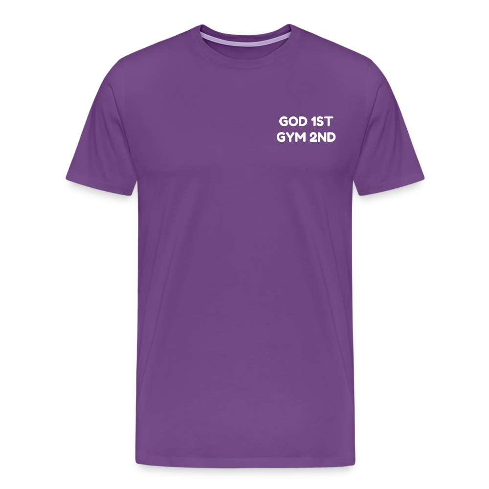 AUD Apparel God 1st Gym 2nd Men's Premium T-Shirt - purple