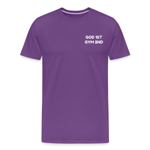 AUD Apparel God 1st Gym 2nd Men's Premium T-Shirt - purple