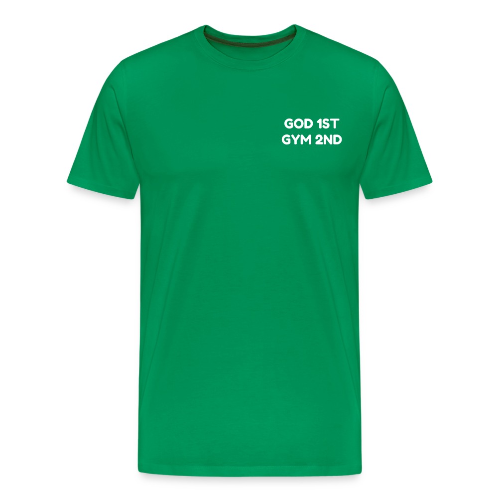 AUD Apparel God 1st Gym 2nd Men's Premium T-Shirt - kelly green