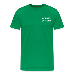 AUD Apparel God 1st Gym 2nd Men's Premium T-Shirt - kelly green