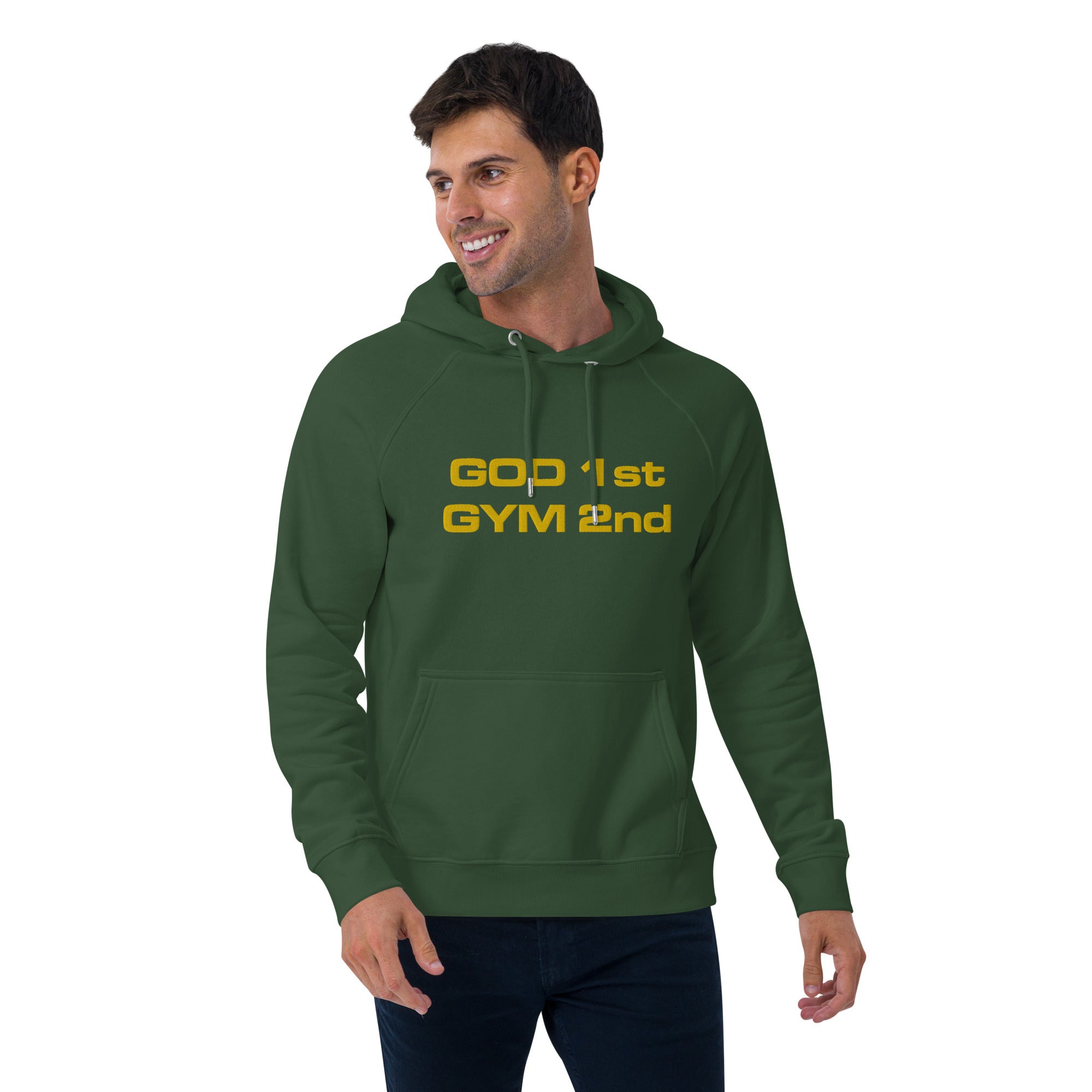 God 1st Gym 2nd Unisex (Embroidery) Hoodie