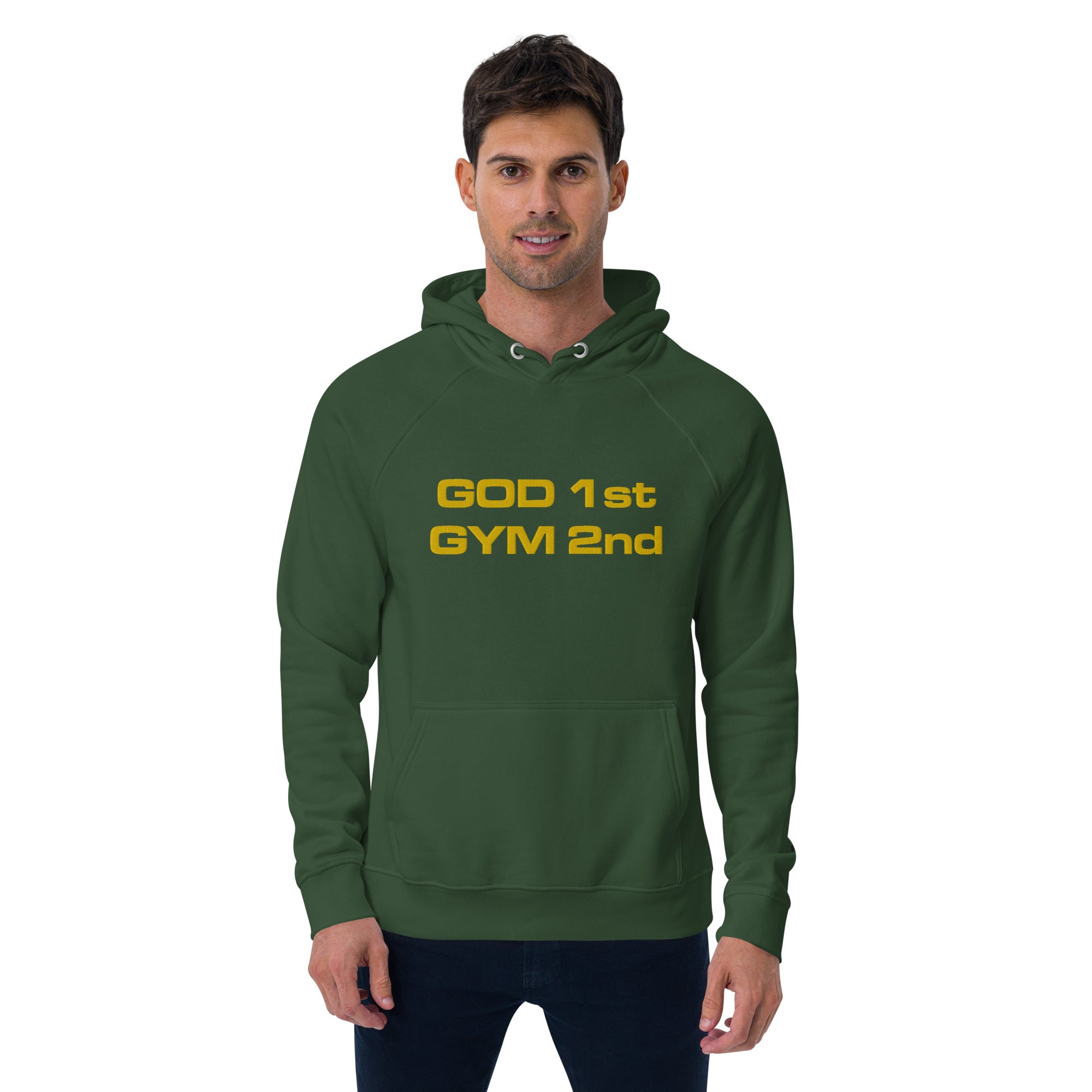 God 1st Gym 2nd Unisex (Embroidery) Hoodie