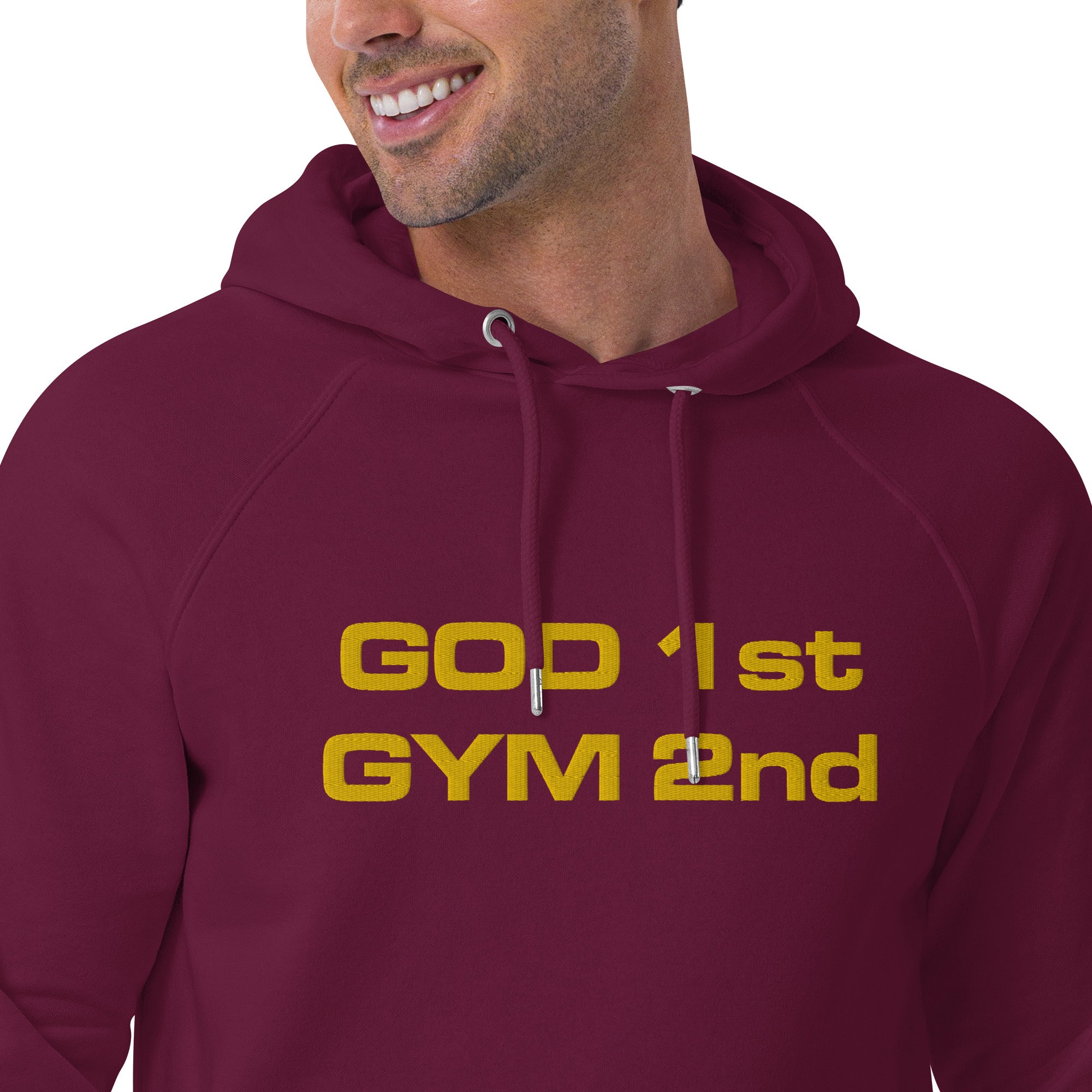 God 1st Gym 2nd Unisex (Embroidery) Hoodie