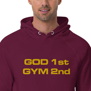 God 1st Gym 2nd Unisex (Embroidery) Hoodie