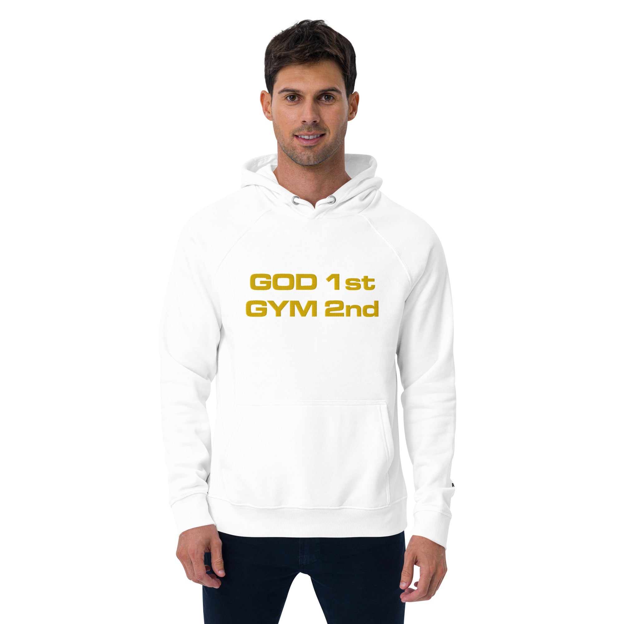 God 1st Gym 2nd Unisex (Embroidery) Hoodie